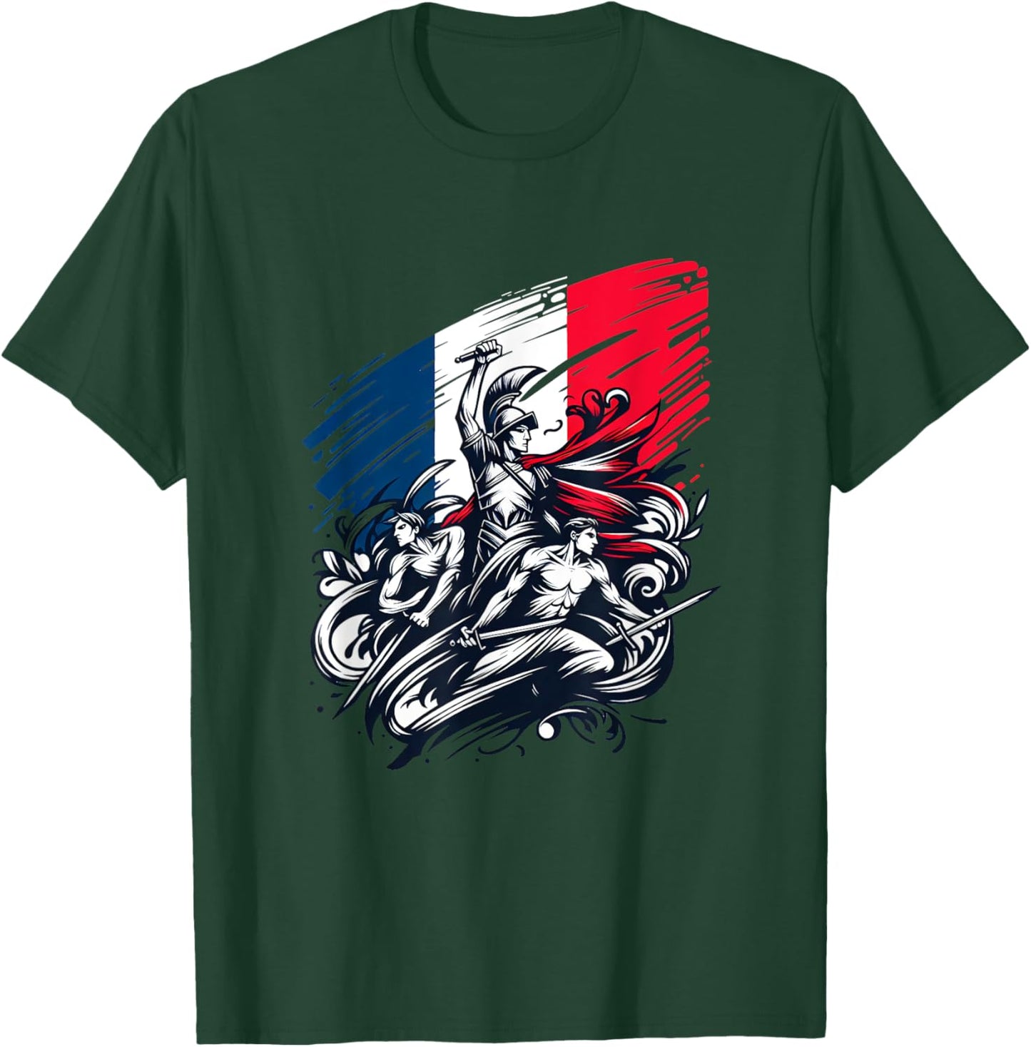 Vintage French Flag Banner Retro , Black, S T-Shirt - T-Shirt | Forest