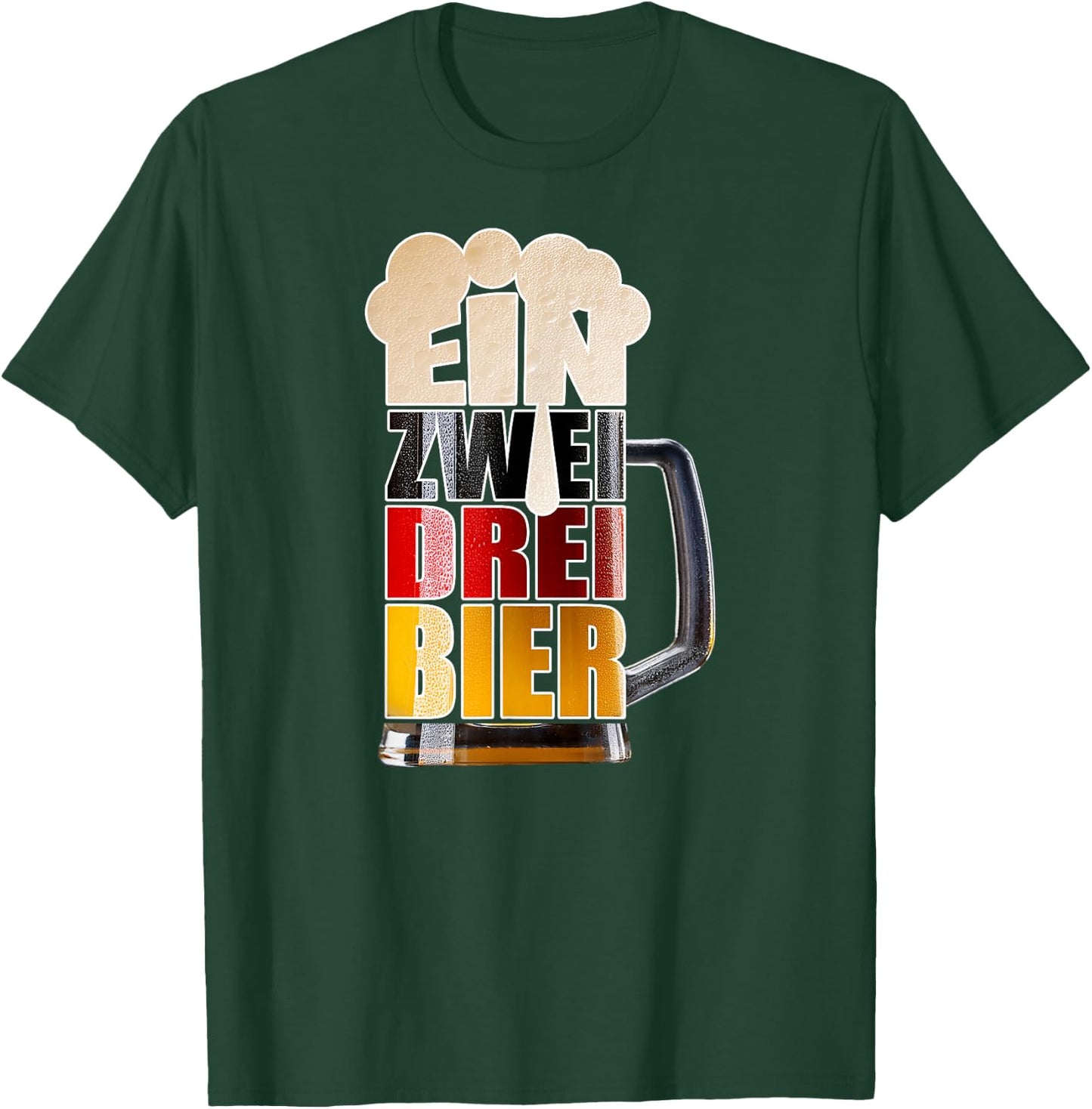 Ein Zwei Drei Beer Funny Easy Beer Mug Oktoberfest Costume , Black, S T-Shirt - T-Shirt | Forest