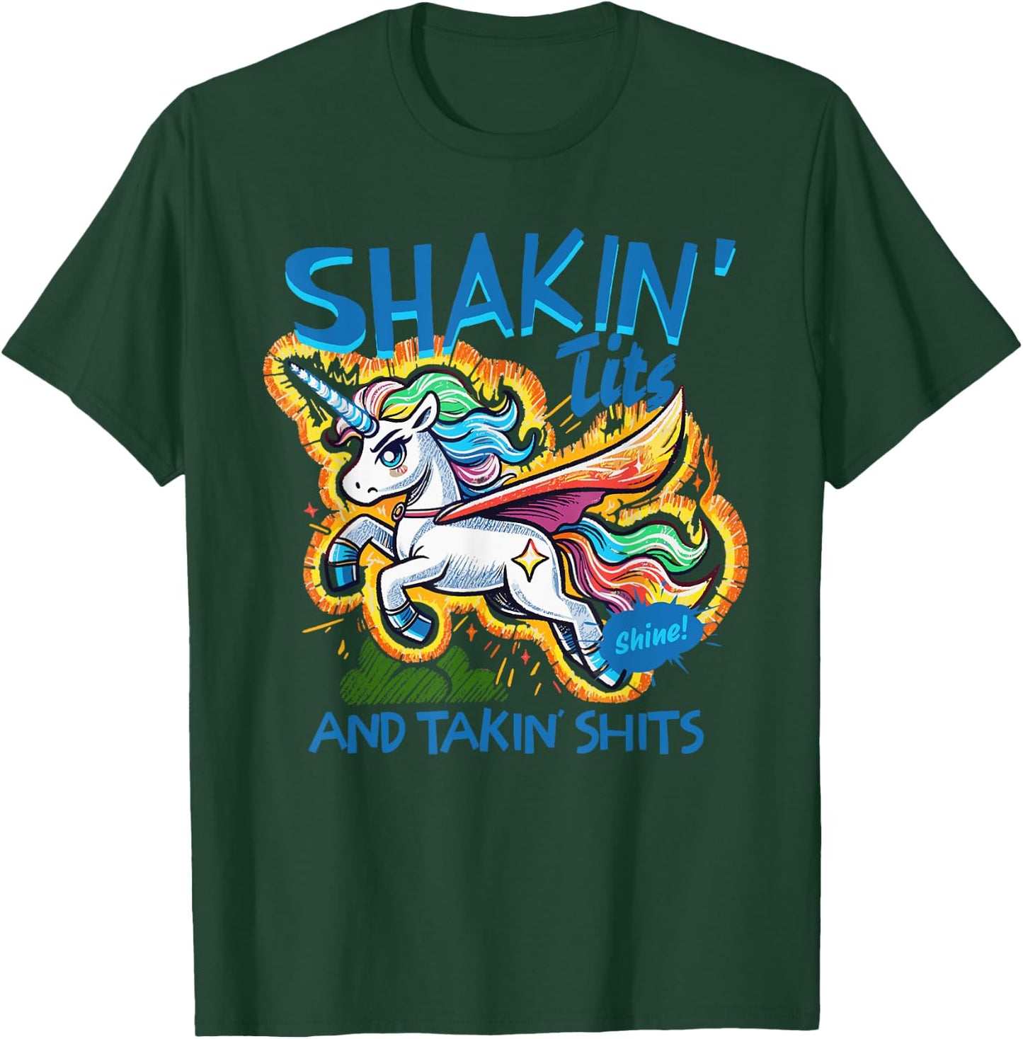 Shakin' Tits & Takin' Shits Design T-Shirt - T-Shirt | Forest