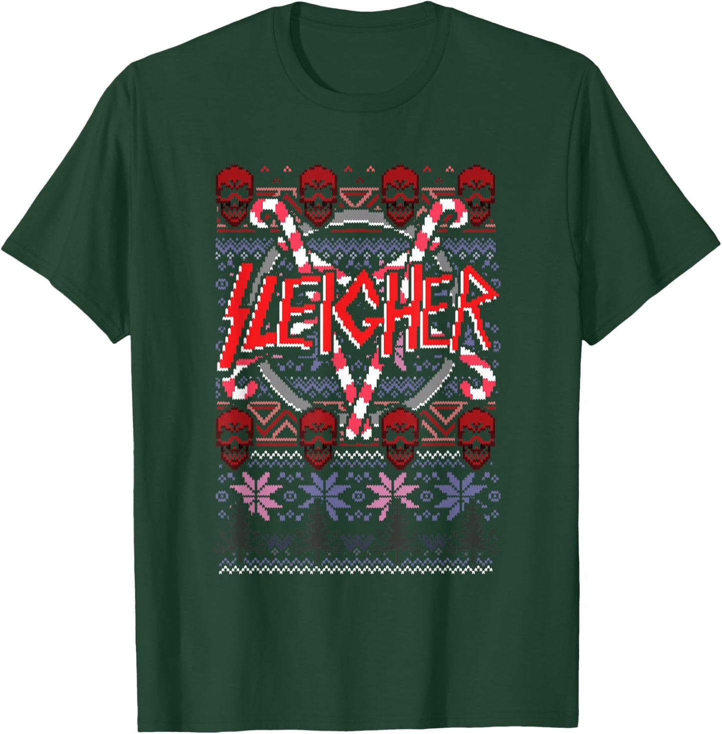 Sleigher Novelty Christmas T-Shirt - T-Shirt | Forest
