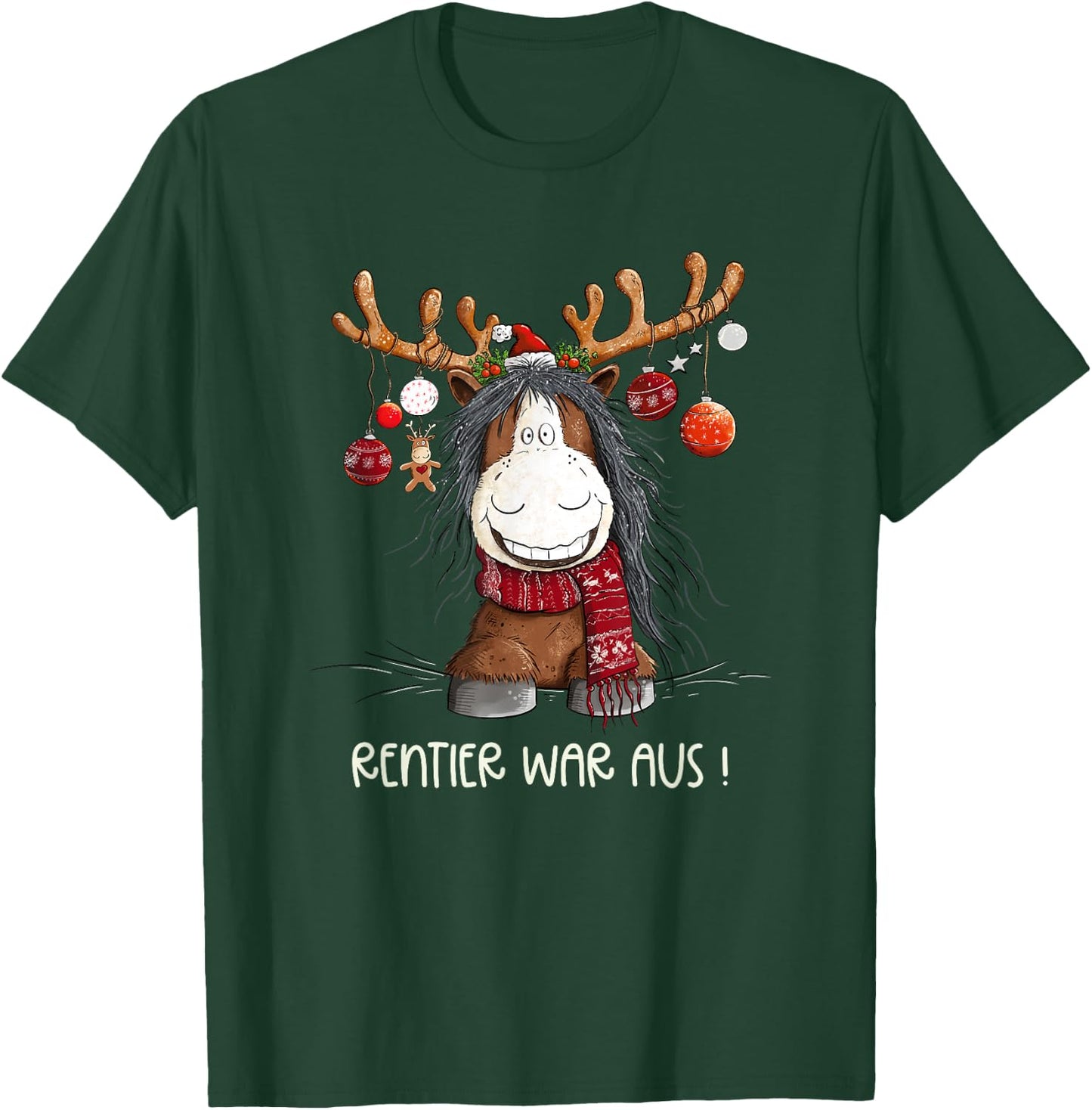 Christmas Horse Saying Reindeer War Aus Christmas Motif , black T-Shirt - T-Shirt | Forest