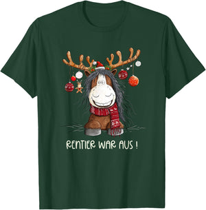 Christmas Horse Saying Reindeer War Aus Christmas Motif , black T-Shirt - T-Shirt | Forest