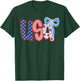 4th of July USA Coquette Bow Patriotic Women Girl T-Shirt - T-Shirt | Forest