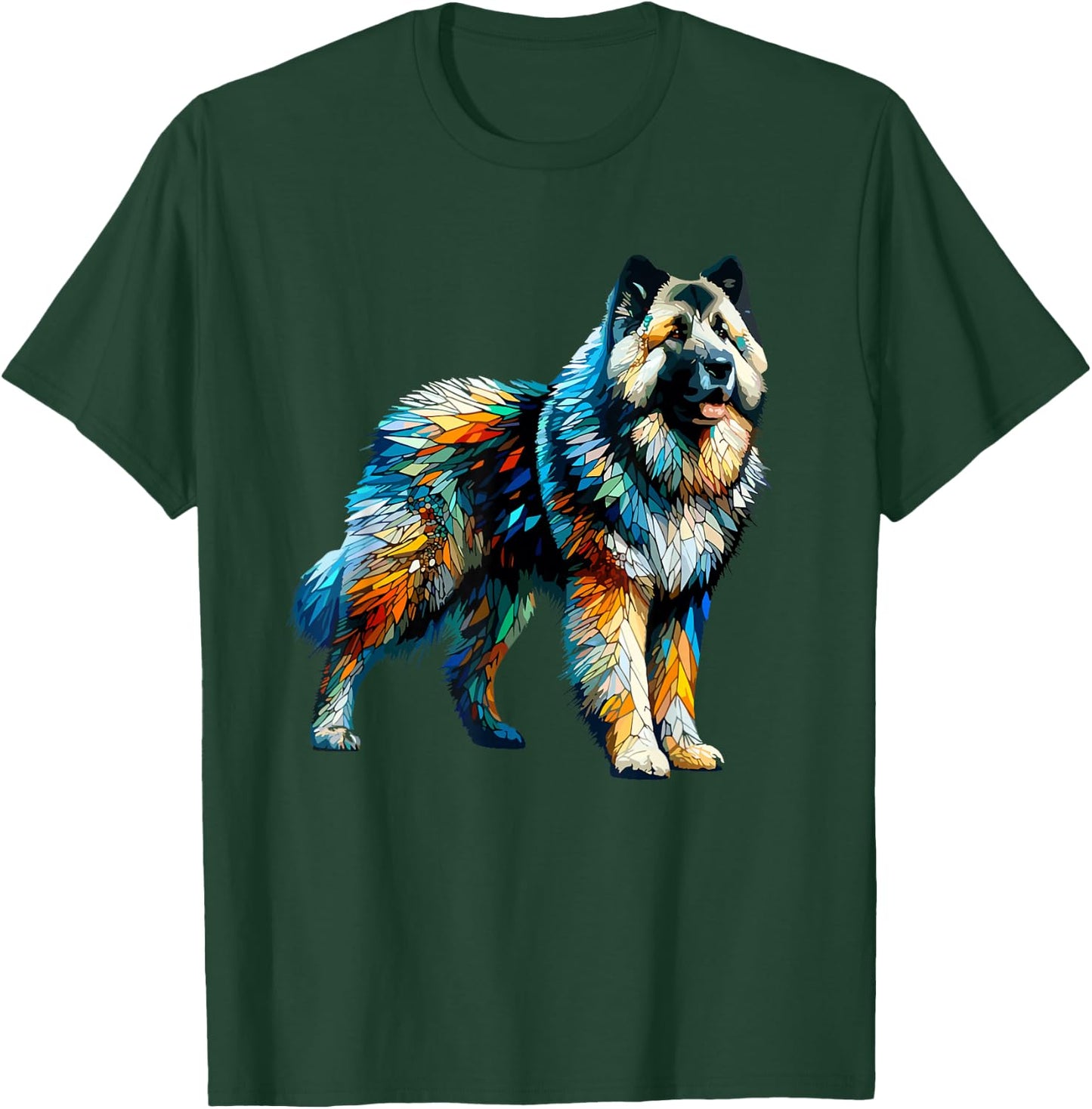 Polygon Art Caucasian Shepherd Dog Caucasian Ovcharka T-Shirt - T-Shirt | Forest