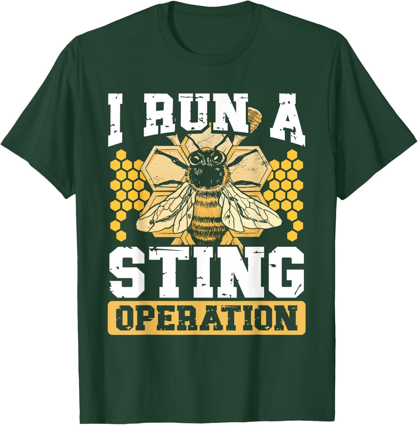 Beekeeping Enthusiast Artistic Honeycomb Queen Insect Bee T-Shirt - T-Shirt | Forest