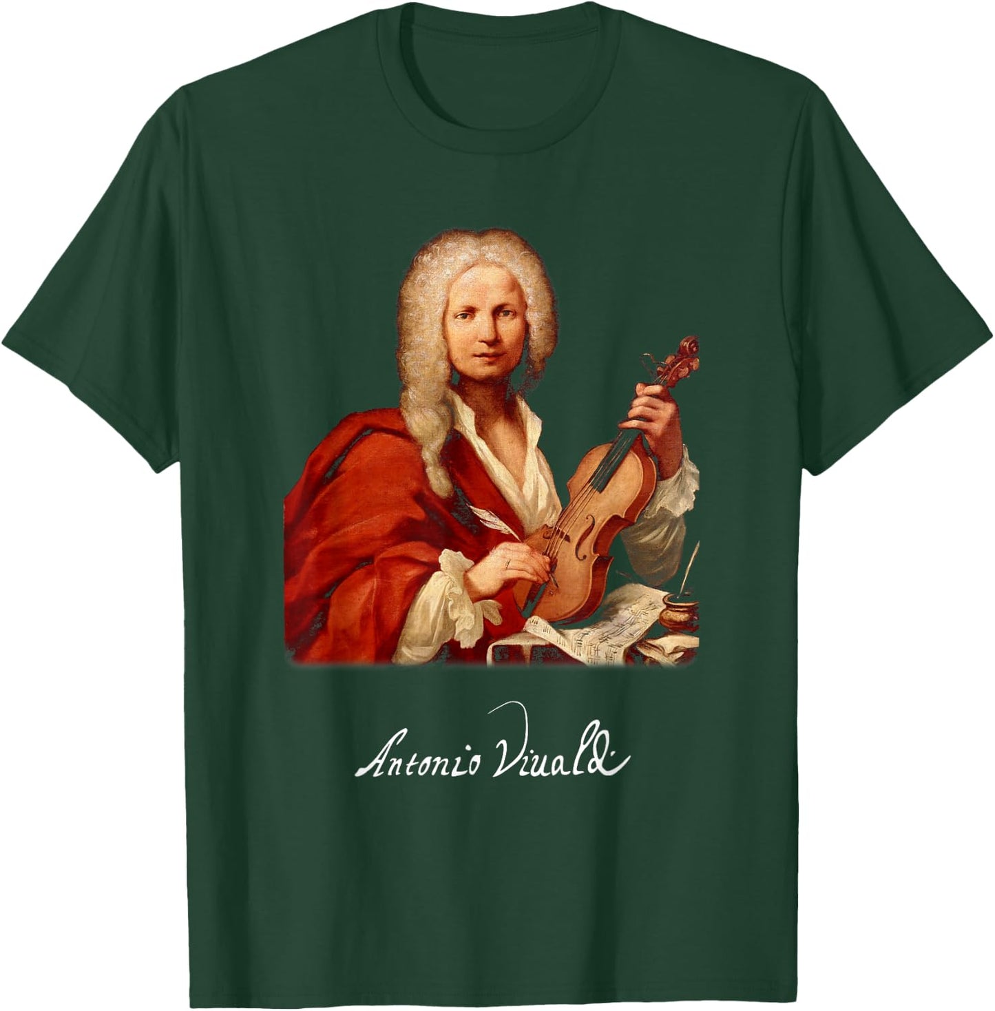 Antonio Vivaldi - Composer Signature Classical Music T-Shirt - T-Shirt | Forest
