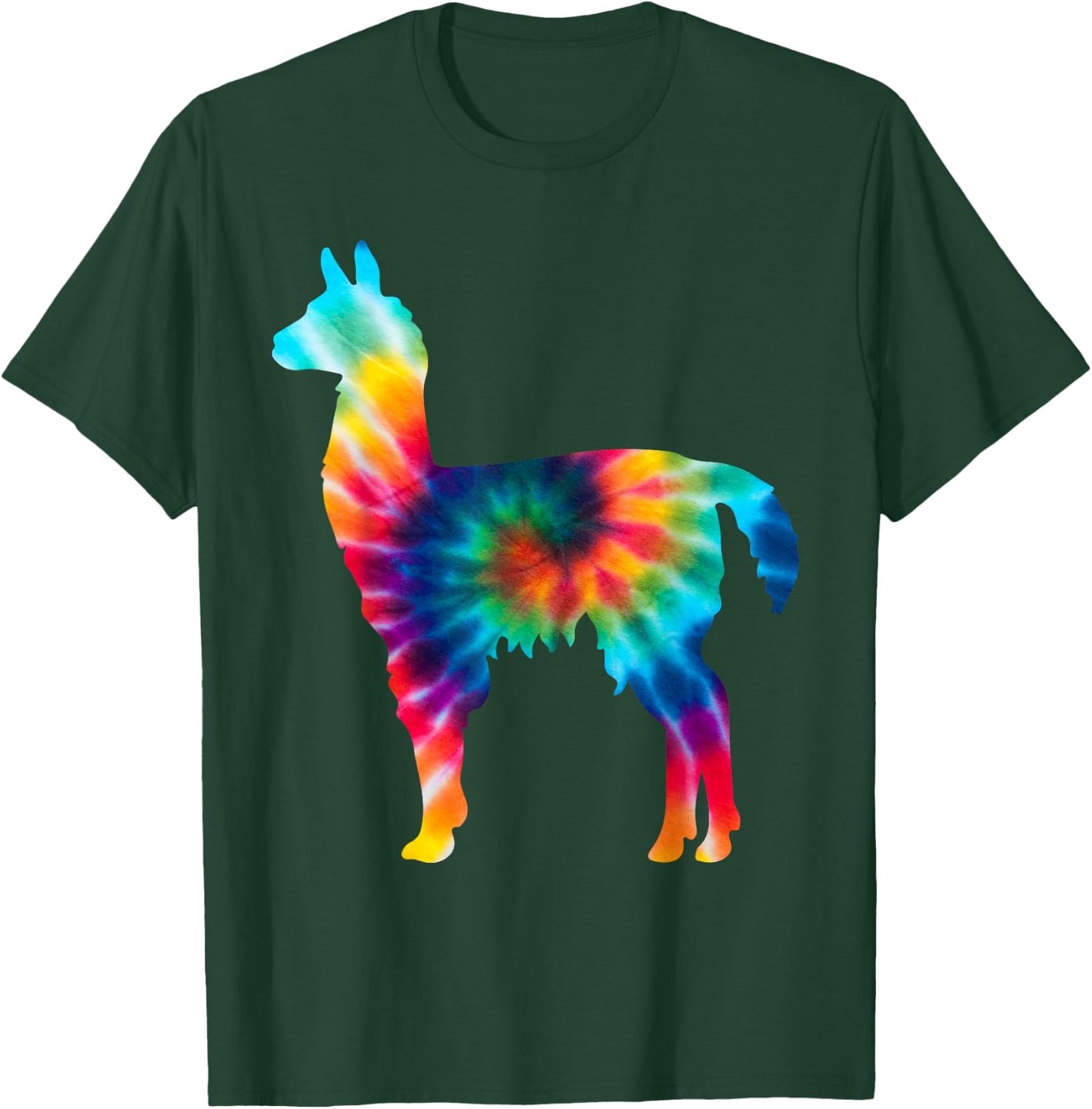 Funny Llama Tie Dye Psychedelic Hippie 60s 70s Graphic T-Shirt - T-Shirt | Forest