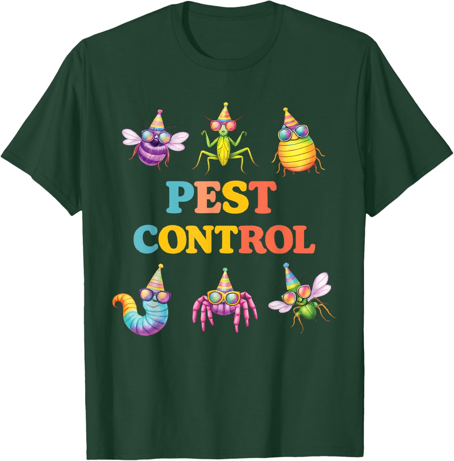Insect Birthday Bug Pest Control Kids Party Funny Insects T-Shirt - T-Shirt | Forest