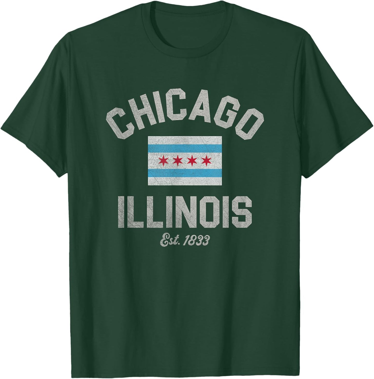 Vintage Chicago Illinois Est. 1833 Vintage T-Shirt - T-Shirt | Forest