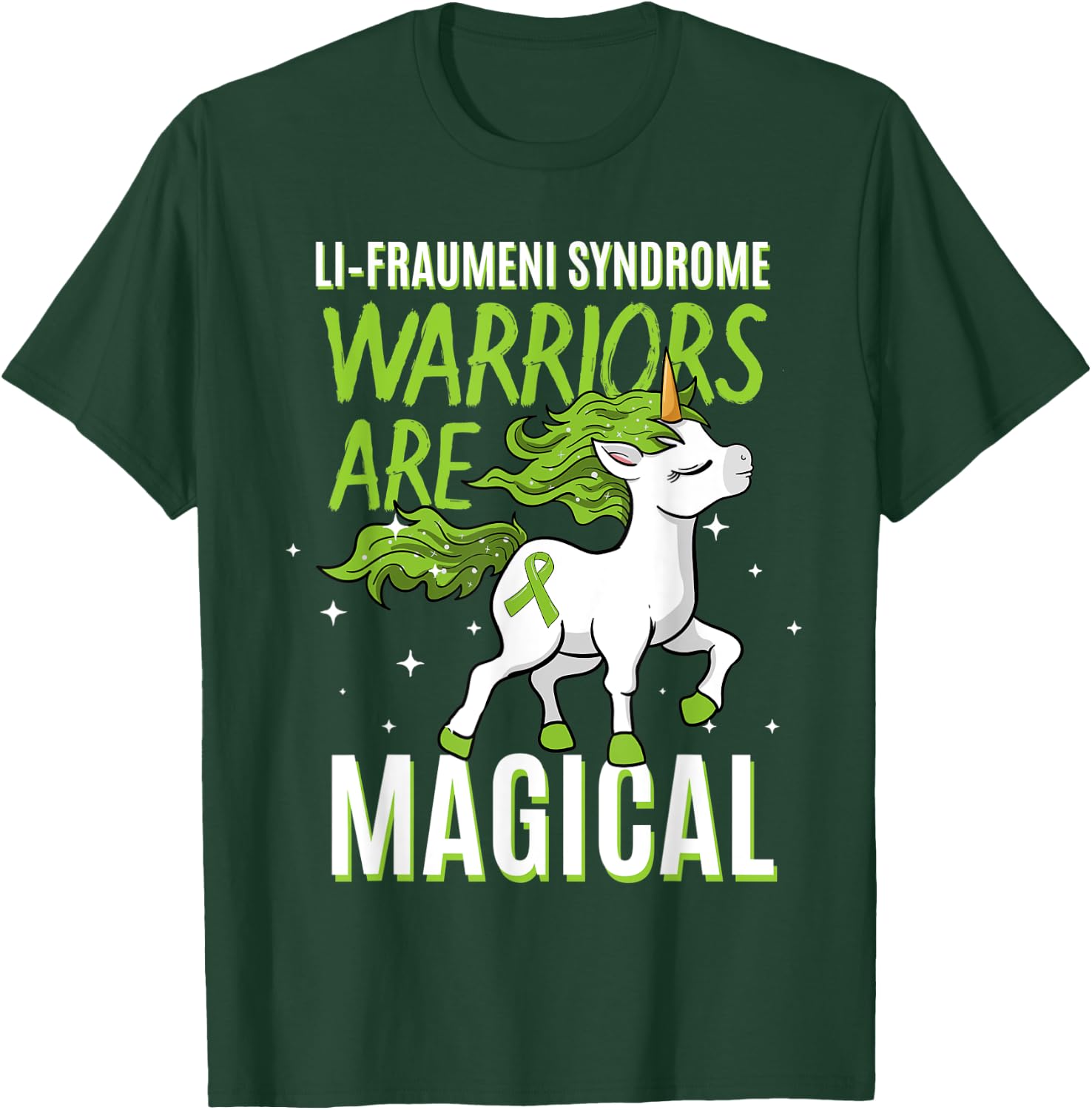 Li–Fraumeni Syndrome Warrior Awareness Ribbon Unicorn Lover T-Shirt - T-Shirt | Forest