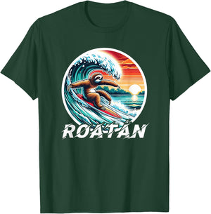 Roatan Sloth, Roatan Honduras Sloth Surfing, Roatan T-Shirt - T-Shirt | Forest
