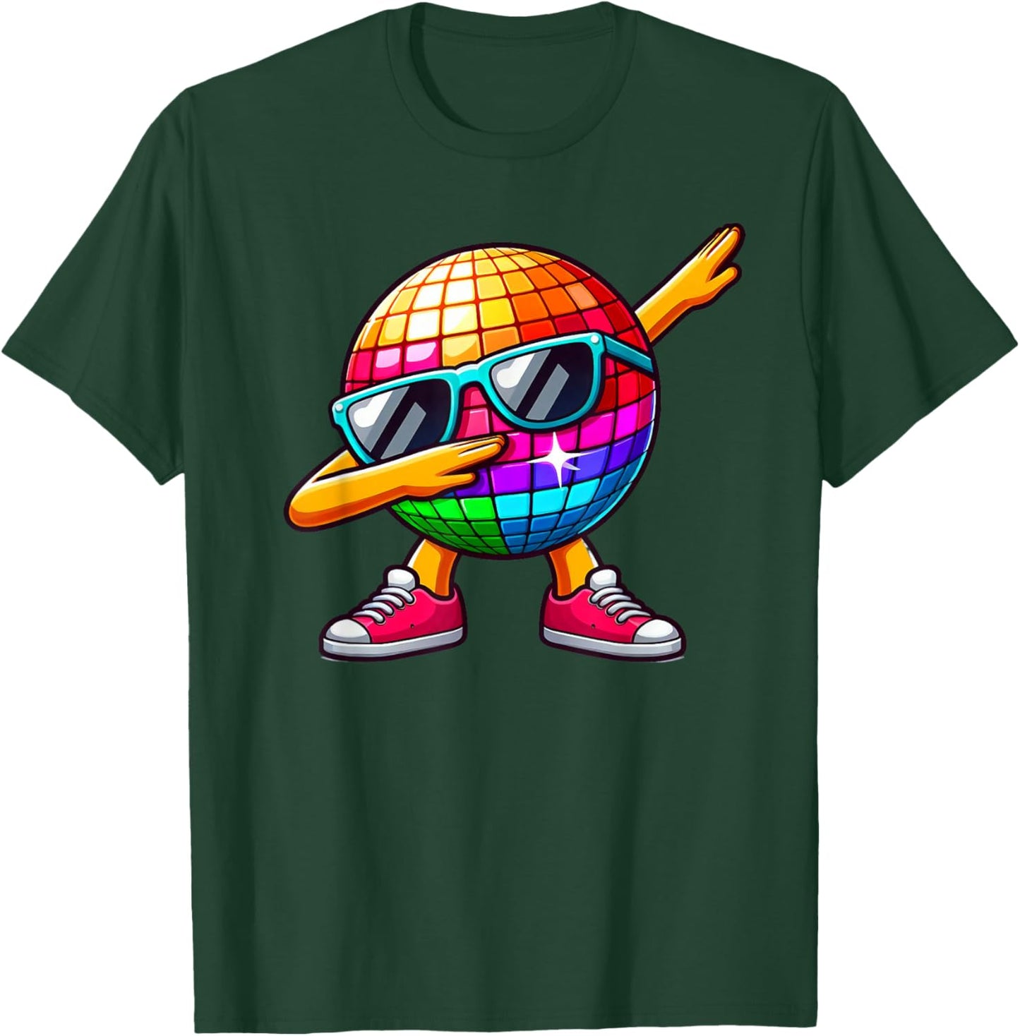 LED 70s Disco Ball Dabbing Sunglasses Nightclub Dance Party T-Shirt - T-Shirt | Forest
