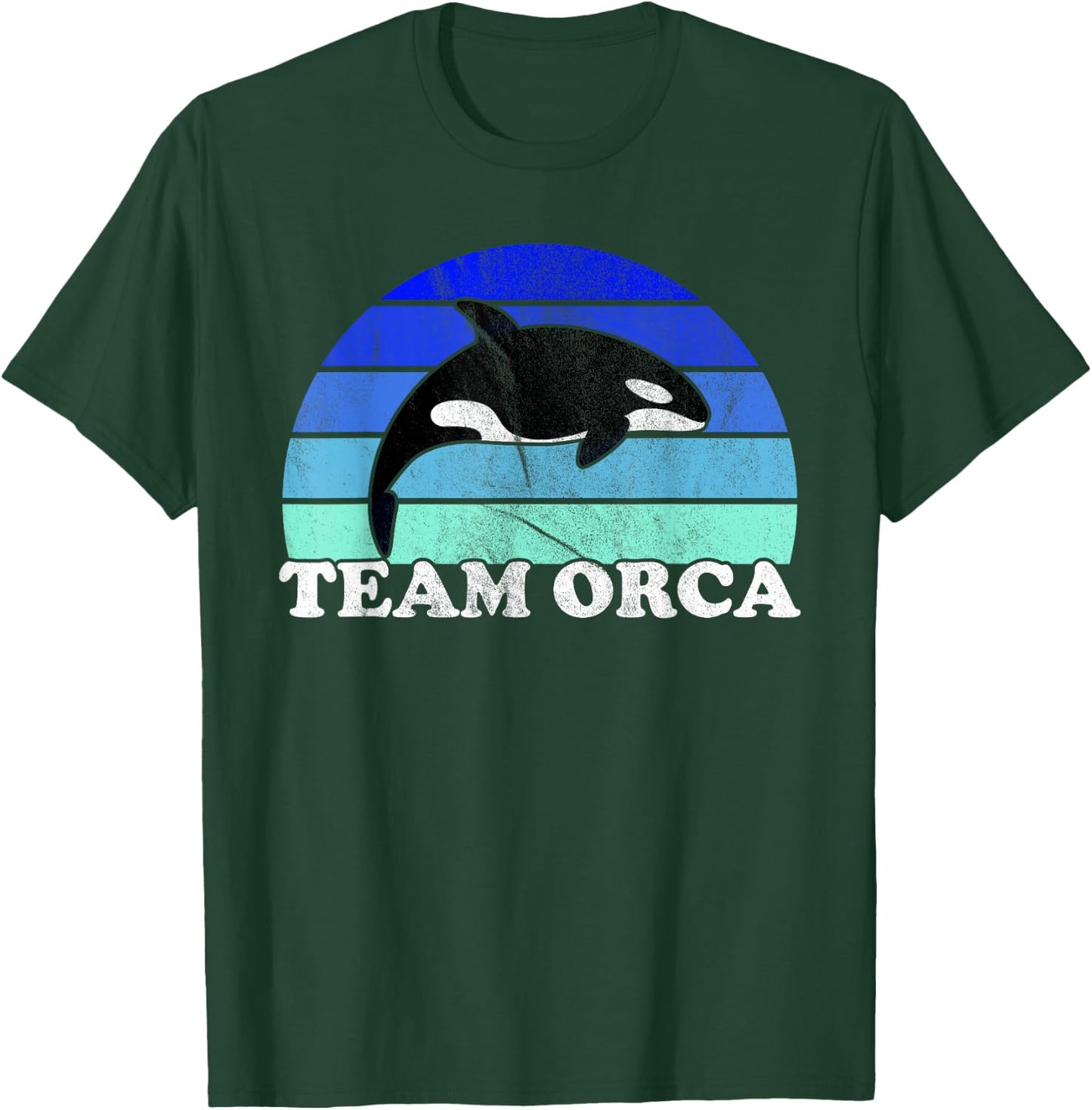 Team Orca - Whale Ocean Retro Sunset T-Shirt - T-Shirt | Forest