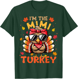 I'm the Mimi Turkey Matching 2024 Family Thanksgiving T-Shirt - T-Shirt | Forest