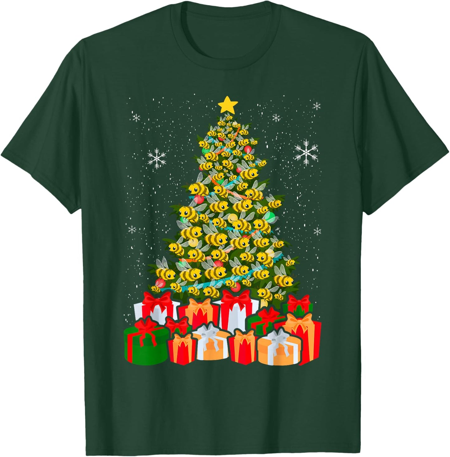 Bees Tree Christmas Sweater Xmas For Bees Lover T-Shirt - T-Shirt | Forest
