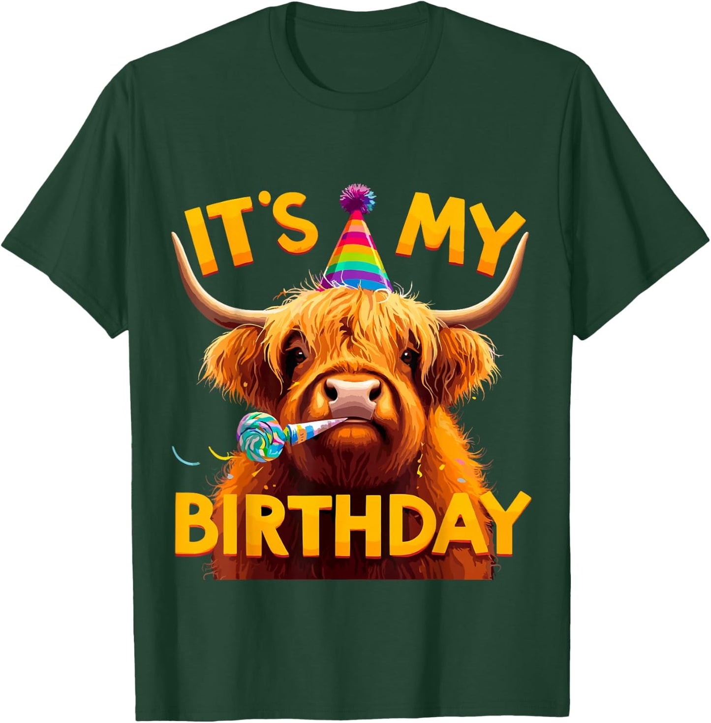 It's my Birthday Party Highland Cow T-Shirt - T-Shirt | Forest