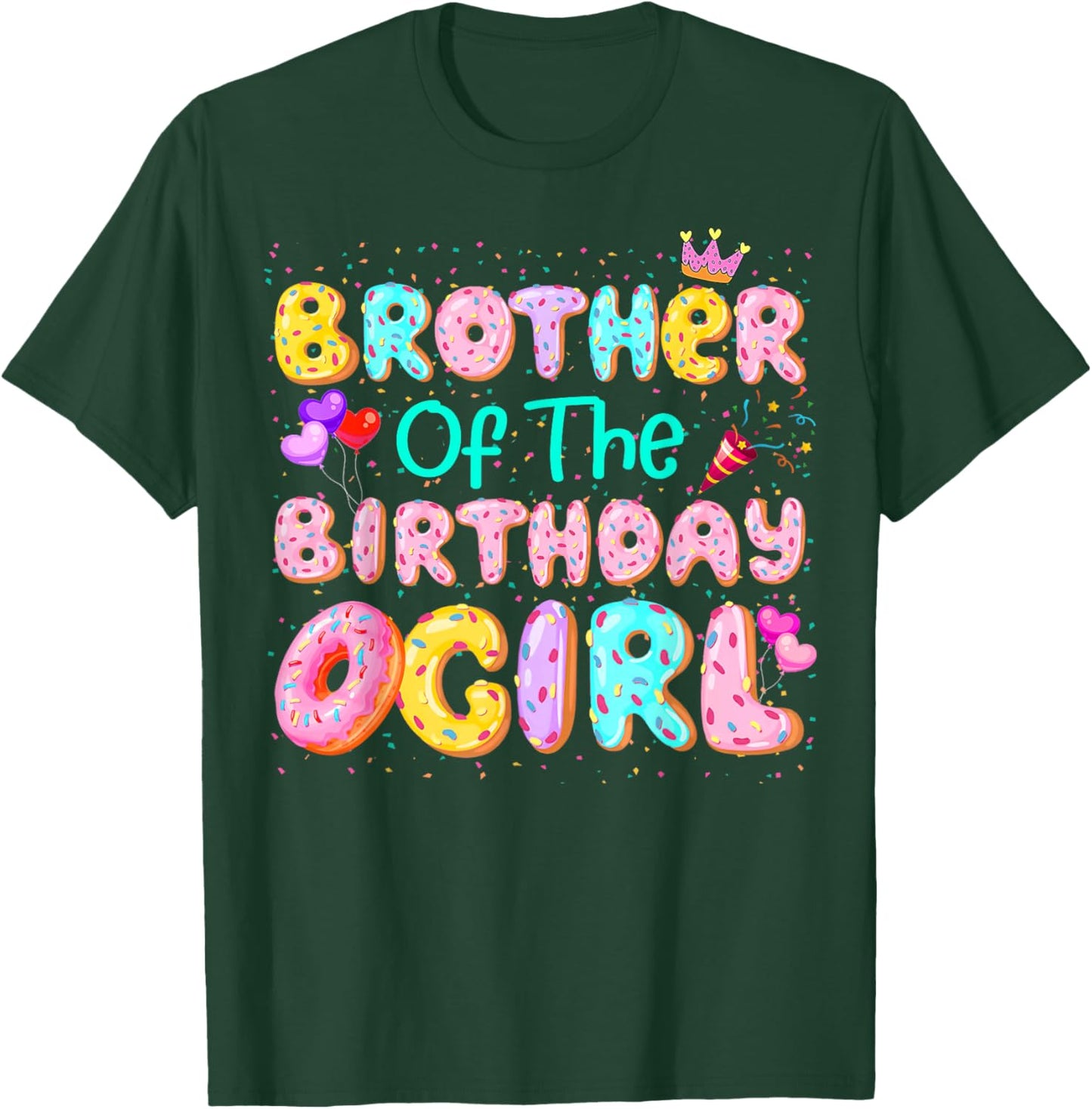 Brother Of The Birthday Girl Sweet Donut Matching Family T-Shirt - T-Shirt | Forest