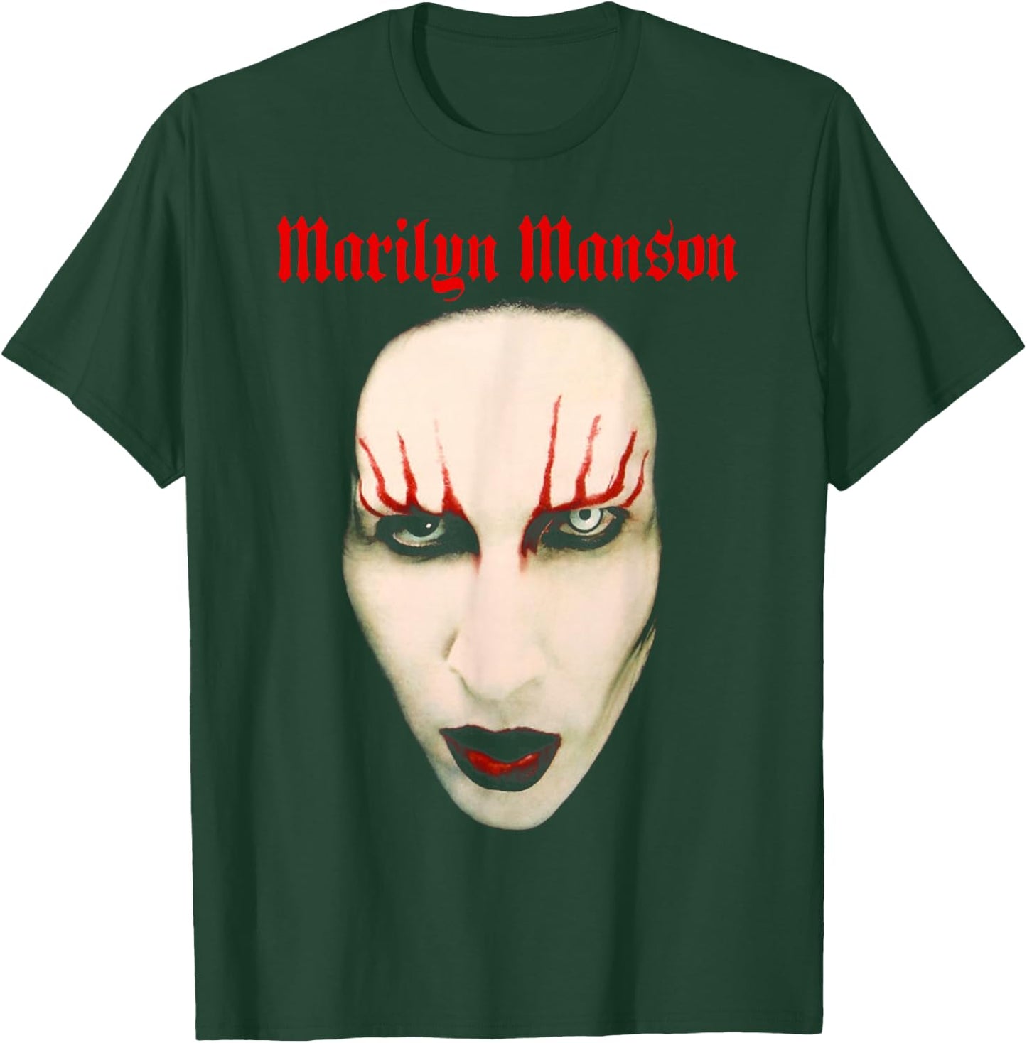 Marilyn Manson Big Face Red Lips T-Shirt - T-Shirt | Forest