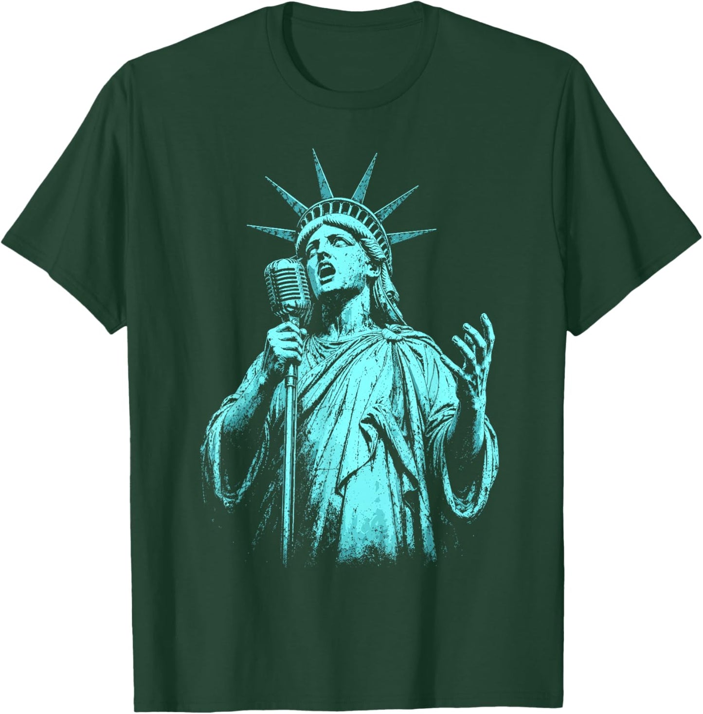 4th of July Statue of Liberty Singer 1776 2026 T-Shirt - T-Shirt | Forest