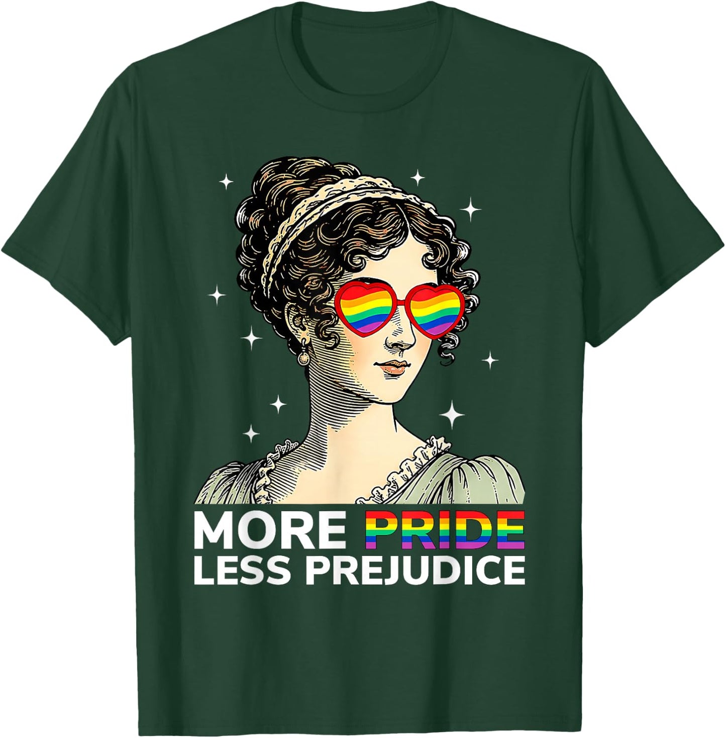 More Pride Less Prejudice Pride Month LGBTQ Gay Lesbian T-Shirt - T-Shirt | Forest