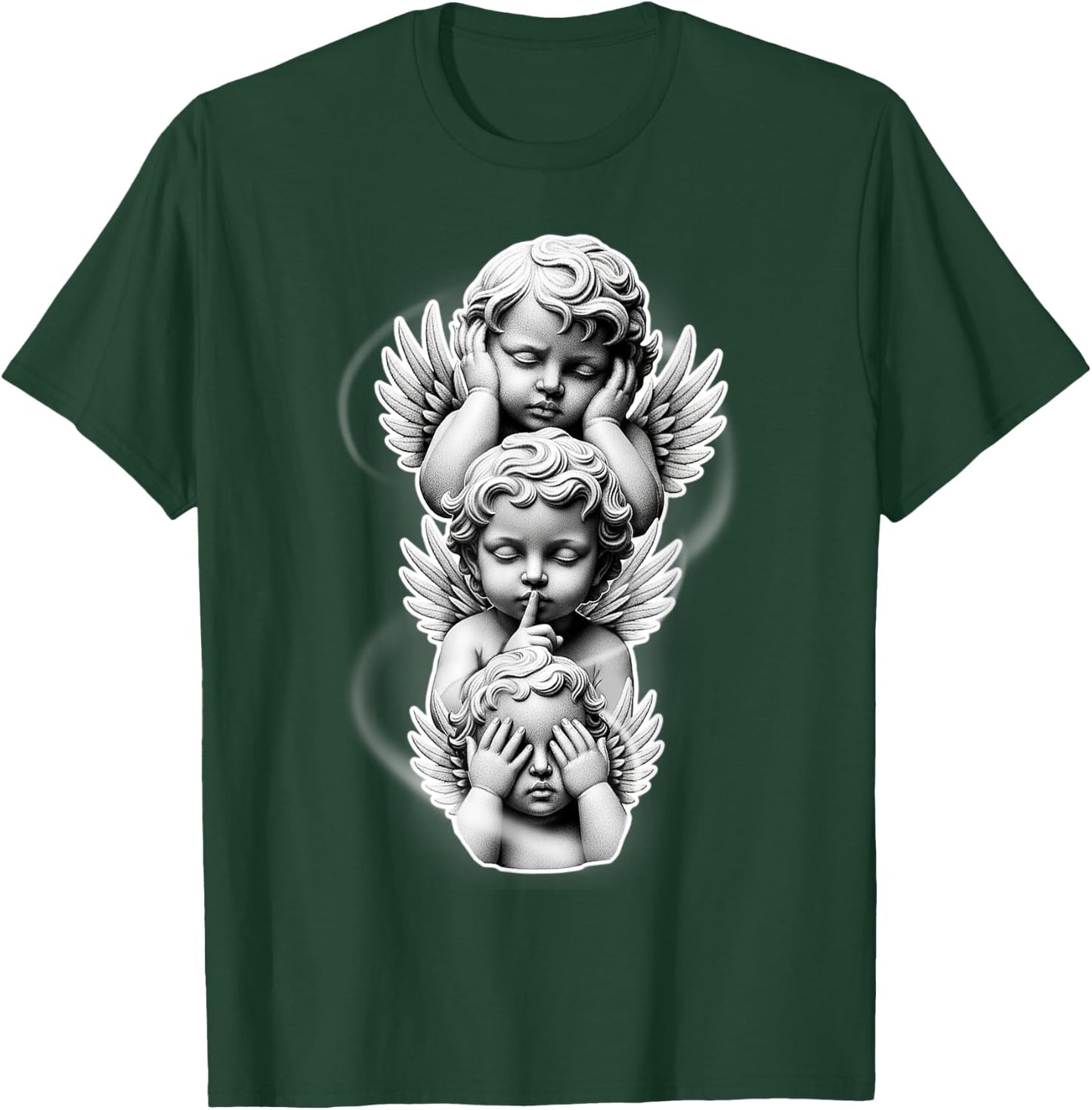 See No Evil Speak No Evil Hear No Evil Baby Angel Cherubs T-Shirt - T-Shirt | Forest
