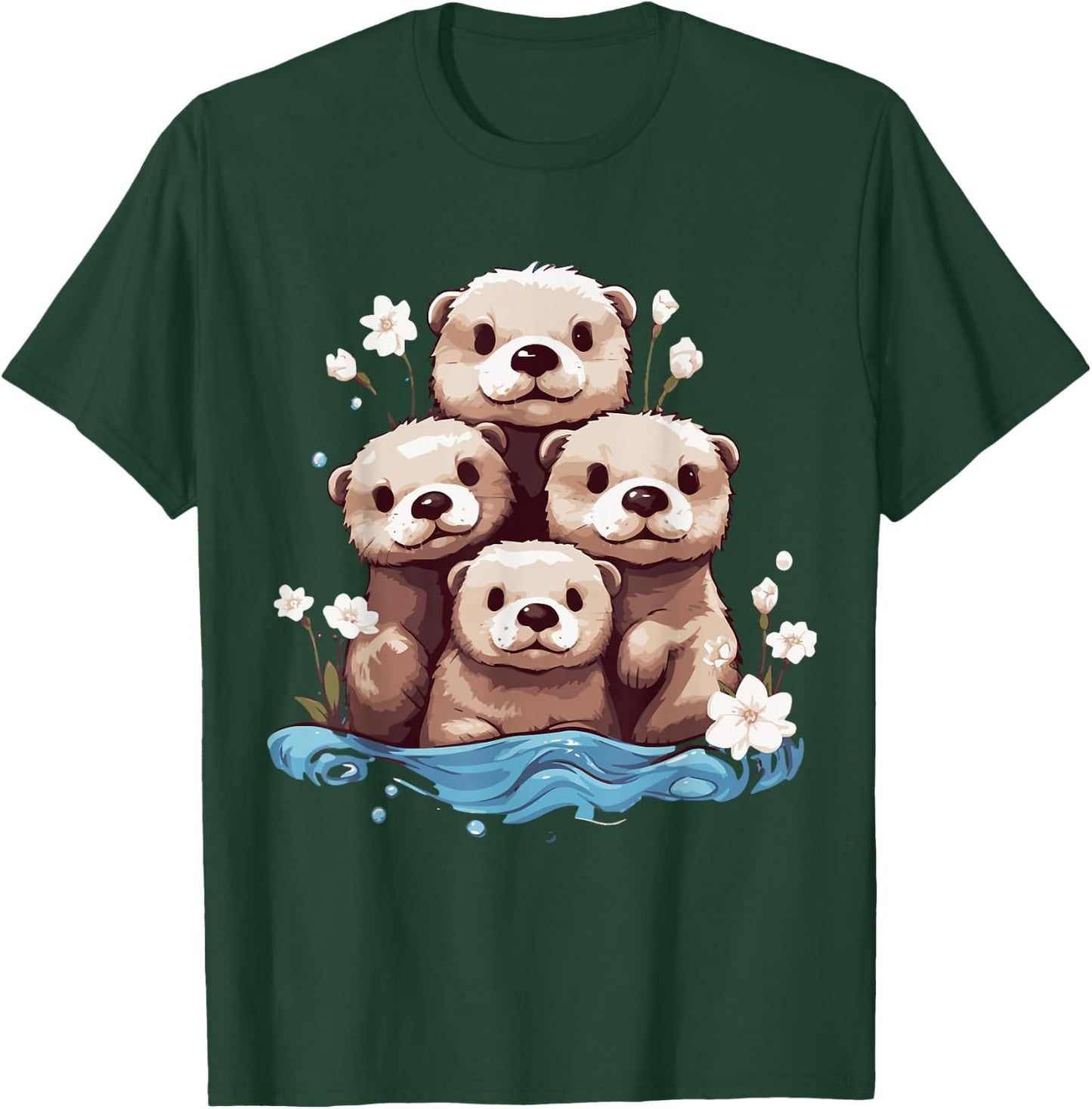 Kawaii Otter Discover the Spirit Animal Baby River Otters T-Shirt - T-Shirt | Forest