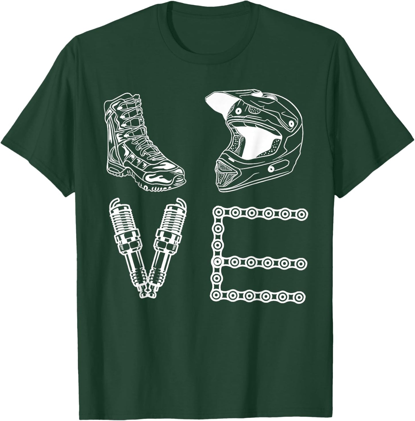 Moto Gear Race Essentials - Dirtbike Love Motocross MX Life T-Shirt - T-Shirt | Forest