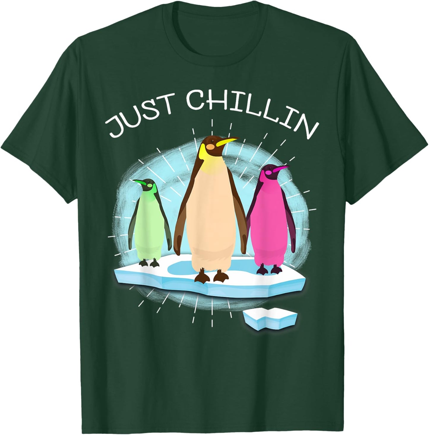 UAB KIDKIS Kids Black Cartoon Penguin On Ice Funnny T-Shirt - T-Shirt | Forest