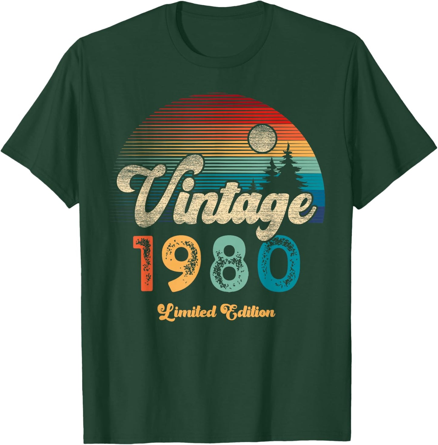 Vintage 1980 Limited Edition Sonnenuntergang 46. Geburtstag T-Shirt - T-Shirt | Forest