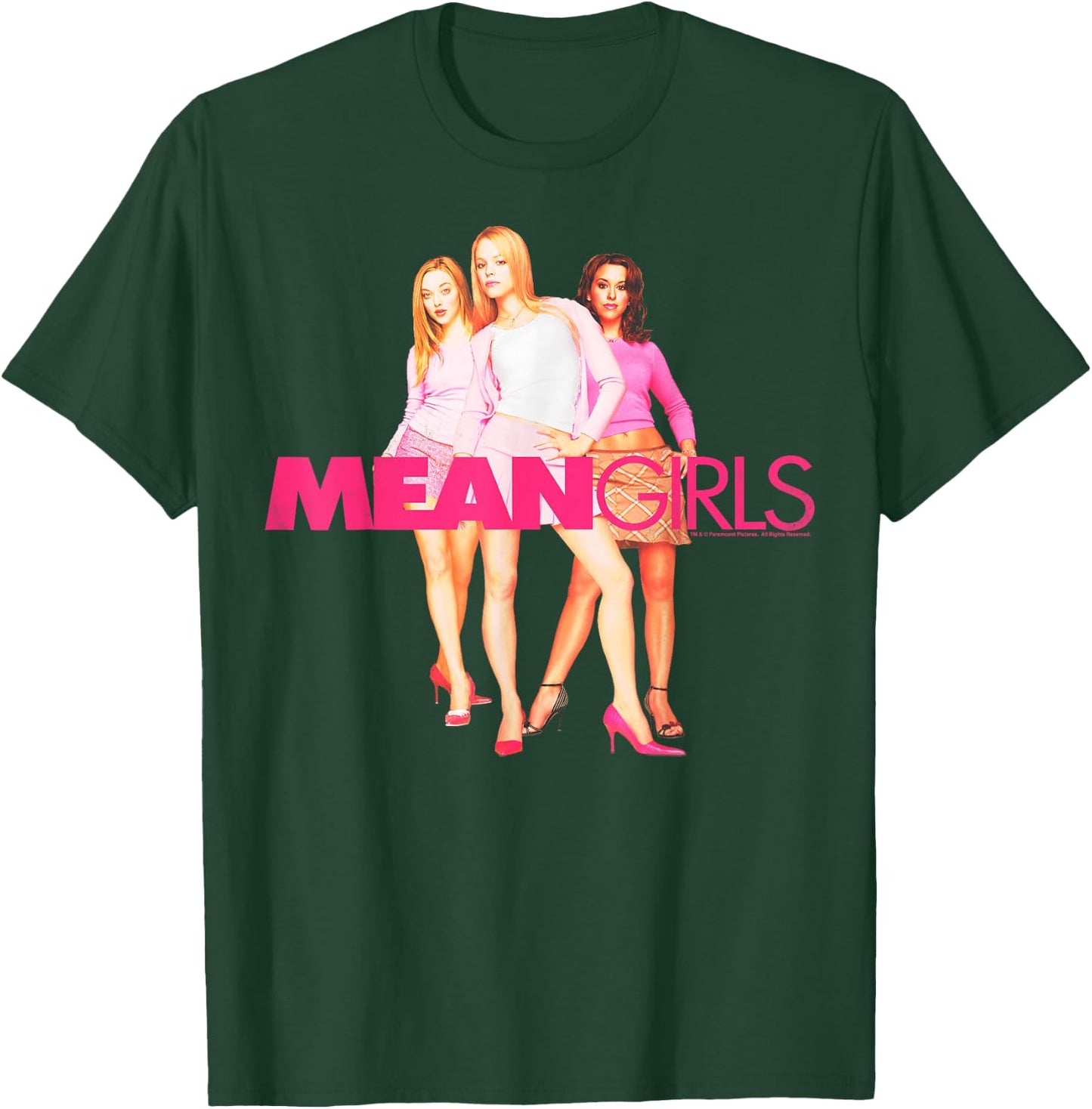 Mean Girls Classic Fit Round Neck - Regina, Karen, Gretchen Plastics Graphic Black T-Shirt - T-Shirt | Forest
