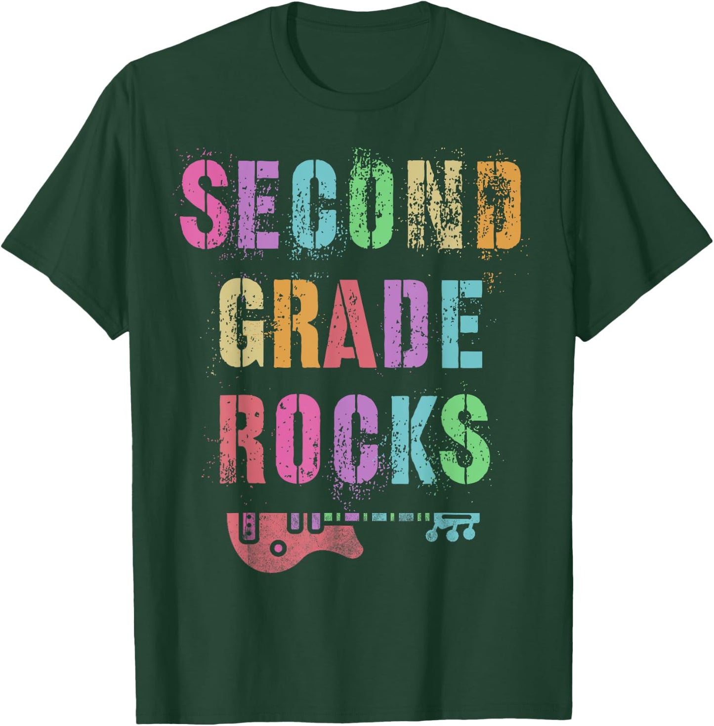 SECOND GRADE ROCKS Teacher Ready To Team 2nd Grader Rockstar T-Shirt - T-Shirt | Forest