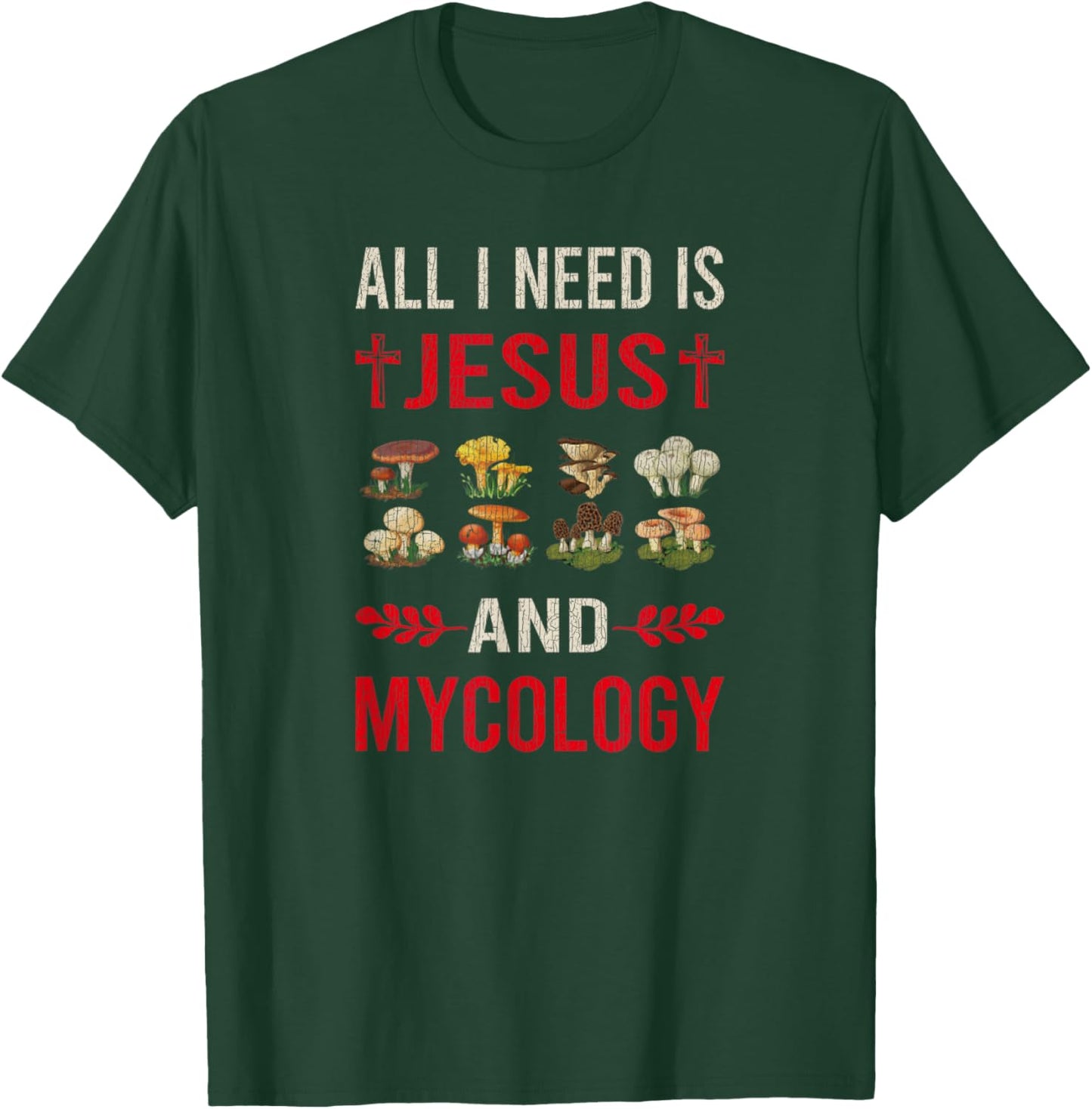 Vintage I Need Jesus And Mycologist Mushroom Nature T-Shirt - T-Shirt | Forest