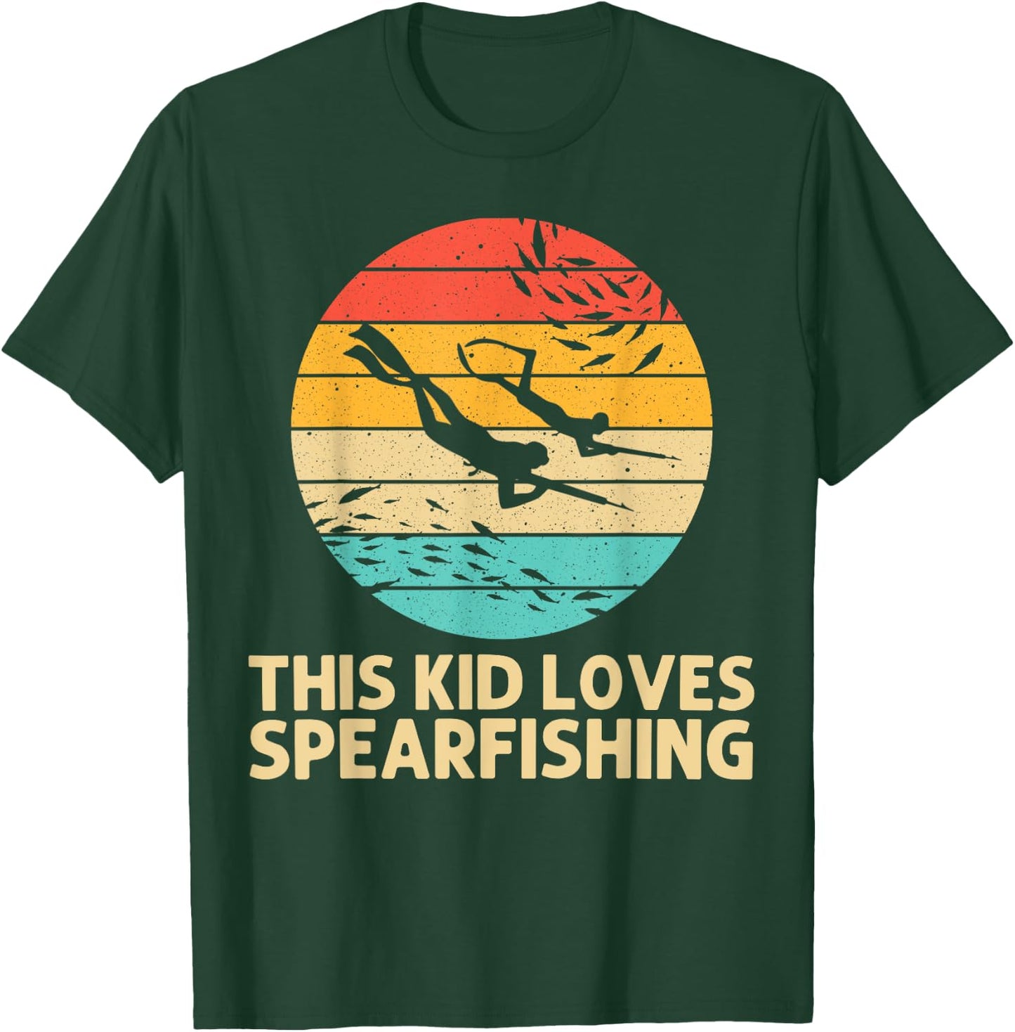 Cool Spearfishing For Kids Boys Ocean Diving Spear Fishing T-Shirt - T-Shirt | Forest
