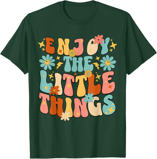 Genießen Sie The Little Things Positive Sprüche Groovy Retro Damen T-Shirt - T-Shirt | Forest
