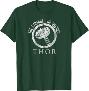 Marvel Thor The Strength Of Asgard Hammer Stamp T-Shirt - T-Shirt | Forest