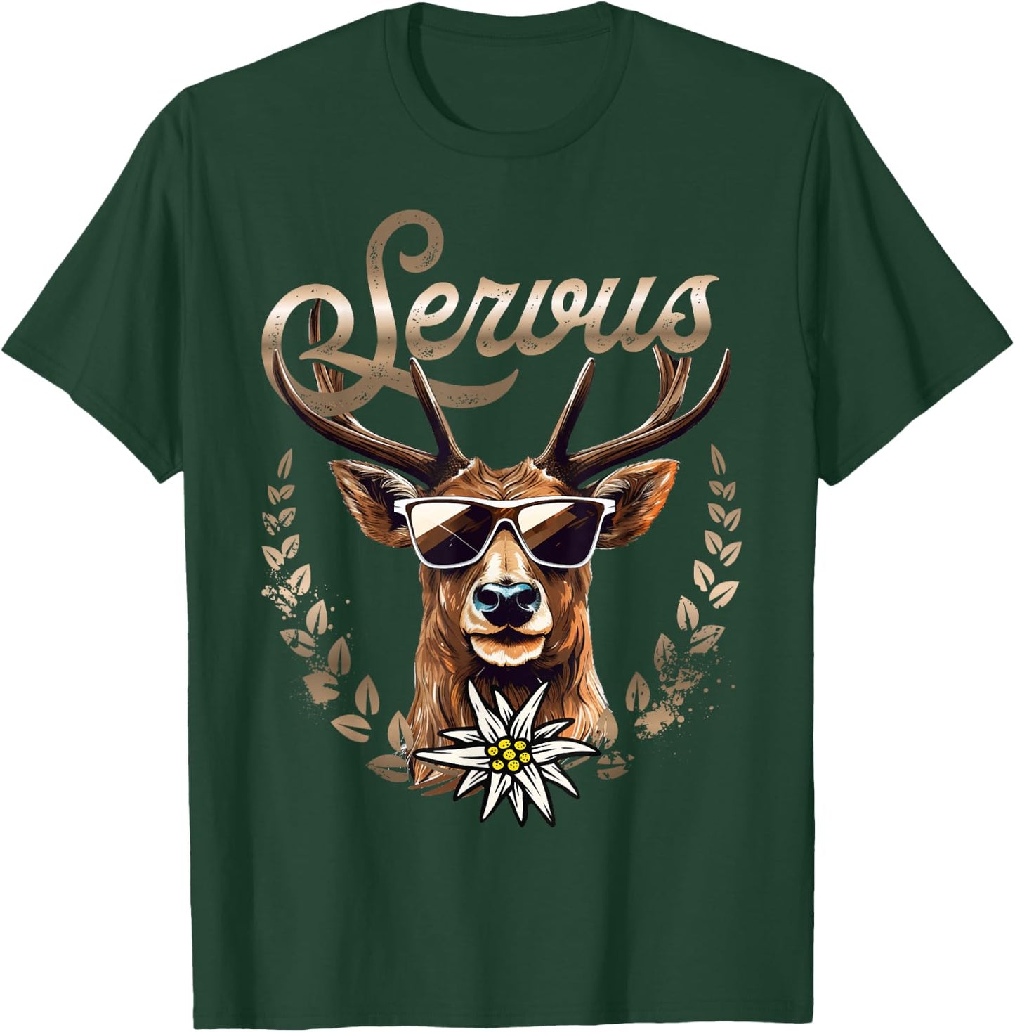 Traditional Men's Costume Shirt Women's Deer Servus , black T-Shirt - T-Shirt | Forest