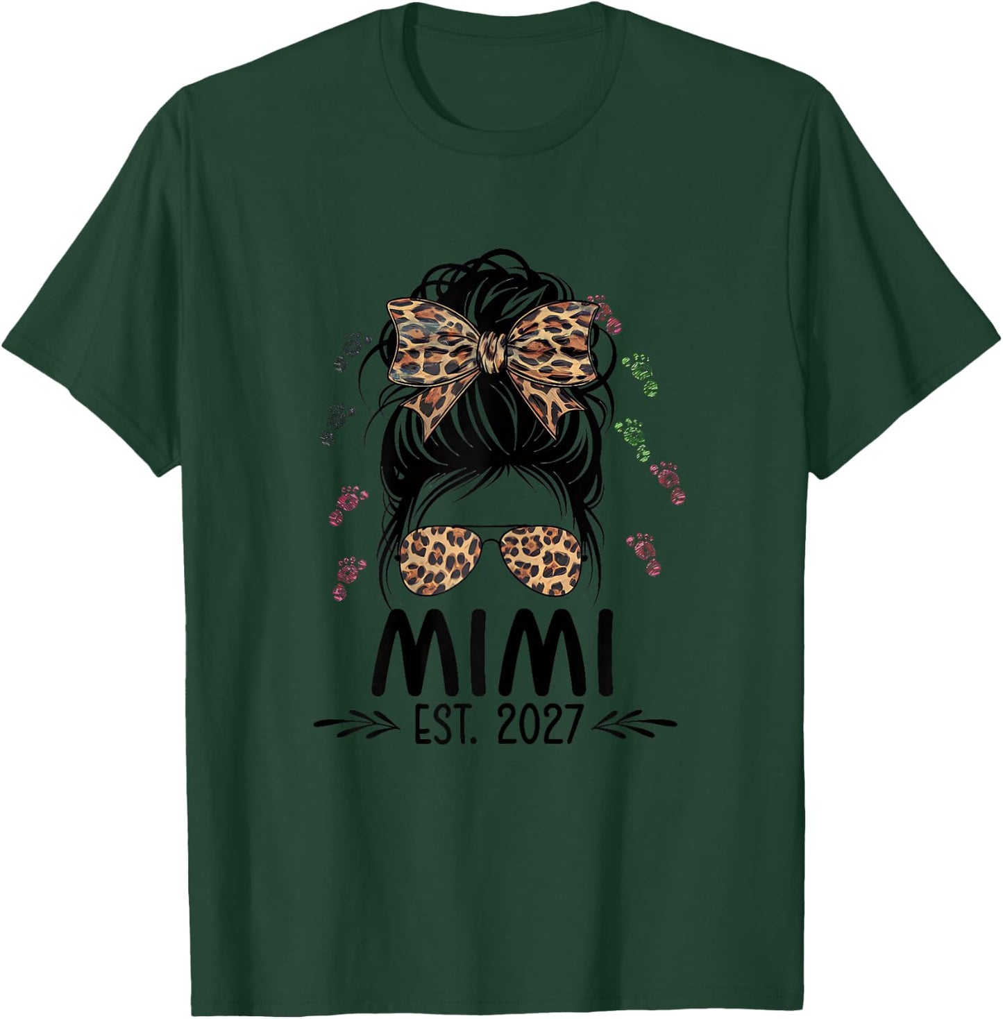 Promoted to Mimi Est 2027 Soon to be Mimi Mothers Day T-Shirt - T-Shirt | Forest