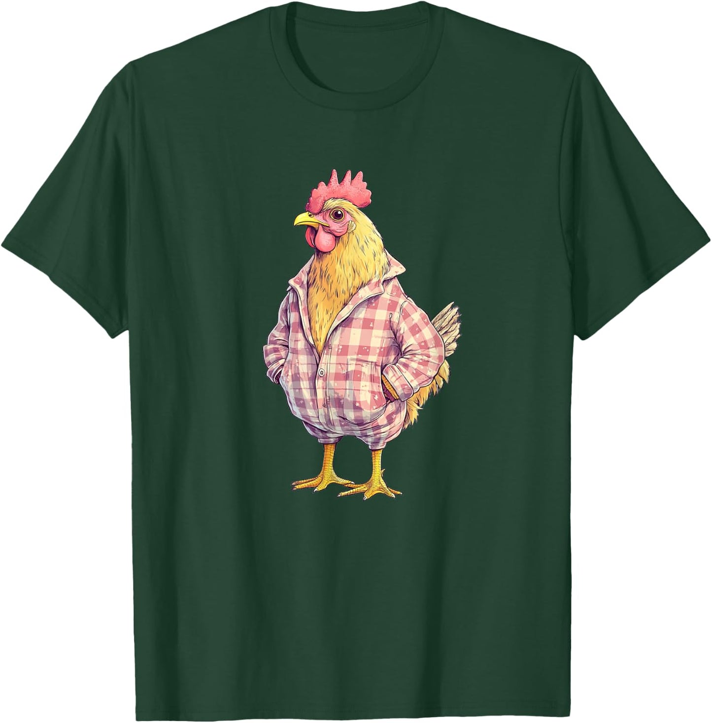 Sleepy Chicken in Funny Pajama Mode Outfit T-Shirt - T-Shirt | Forest