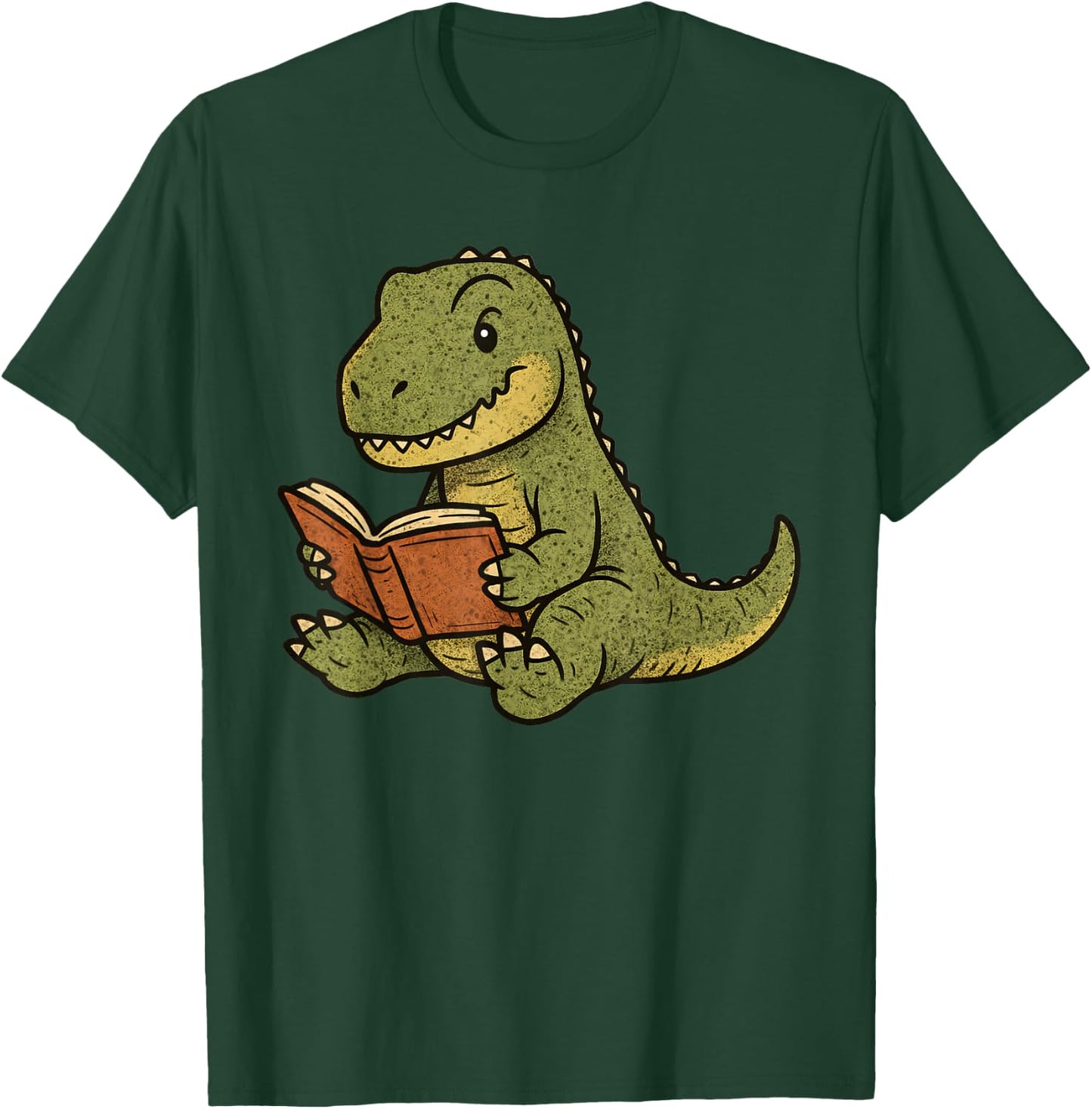 T-Rex Dinosaur Reading Book Nerd T-Shirt - T-Shirt | Forest