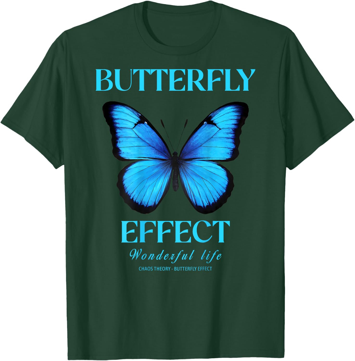 Butterfly Effect Backprint Techno Festival Tekk , black T-Shirt - T-Shirt | Forest