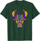 Multi Color Mosaic Bull Design Product T-Shirt - T-Shirt | Forest