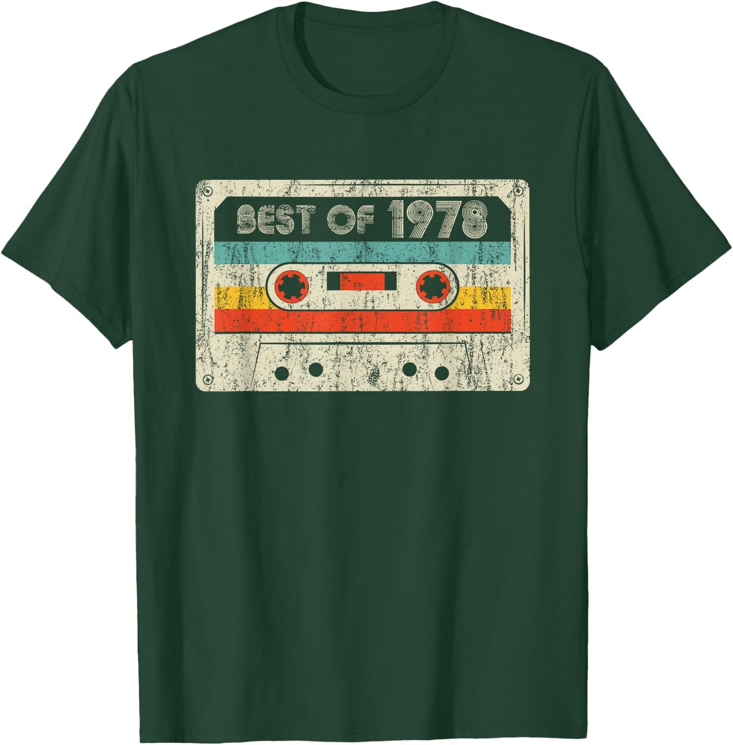 Best Of 1978 Classic Birthday Yrs 1978 Cassette Tape Vintage T-Shirt - T-Shirt | Forest