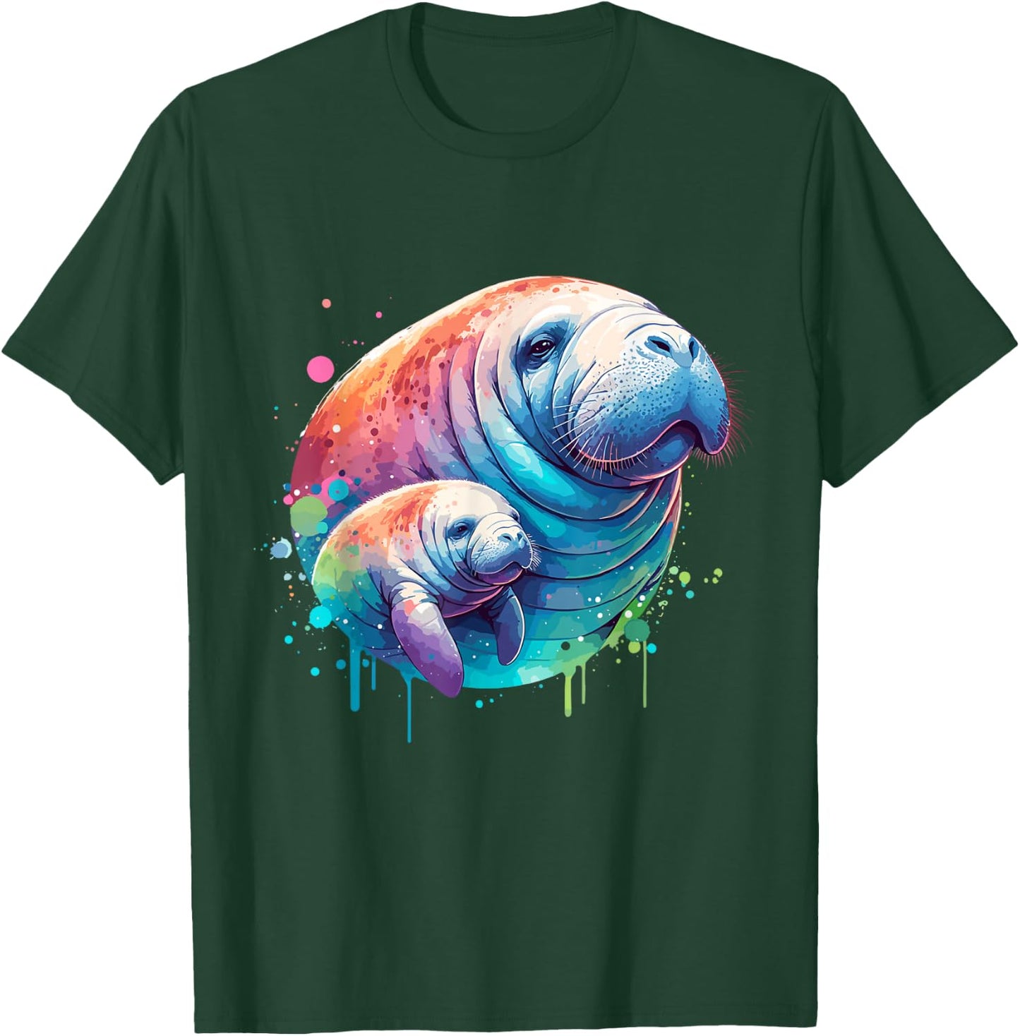 Sea Cows Manatee Mom and Baby T-Shirt - T-Shirt | Forest