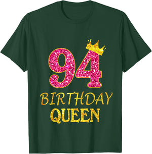 Pink Crown 94 Birthday Girl Queen Shirt 94 Years Old T-Shirt - T-Shirt | Forest