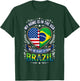 Brazilian American Heart Dual Flag Love Brazil Roots Pride T-Shirt - T-Shirt | Forest