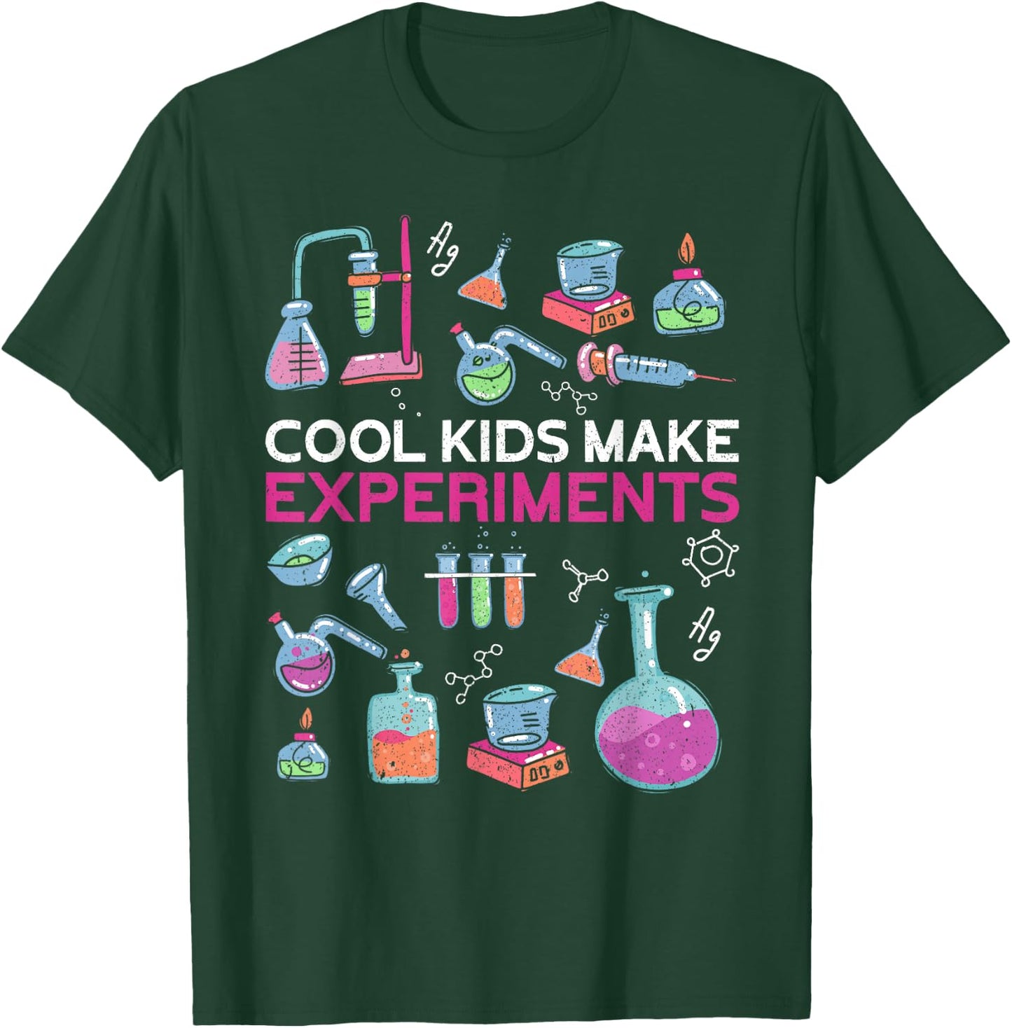 Cool Kids Make Experiments | Children's Funny Chemist , black T-Shirt - T-Shirt | Forest