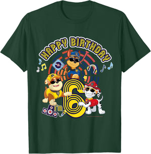 Official Paw Patrol Happy Day Birthday Age 6 T-Shirt - T-Shirt | Forest