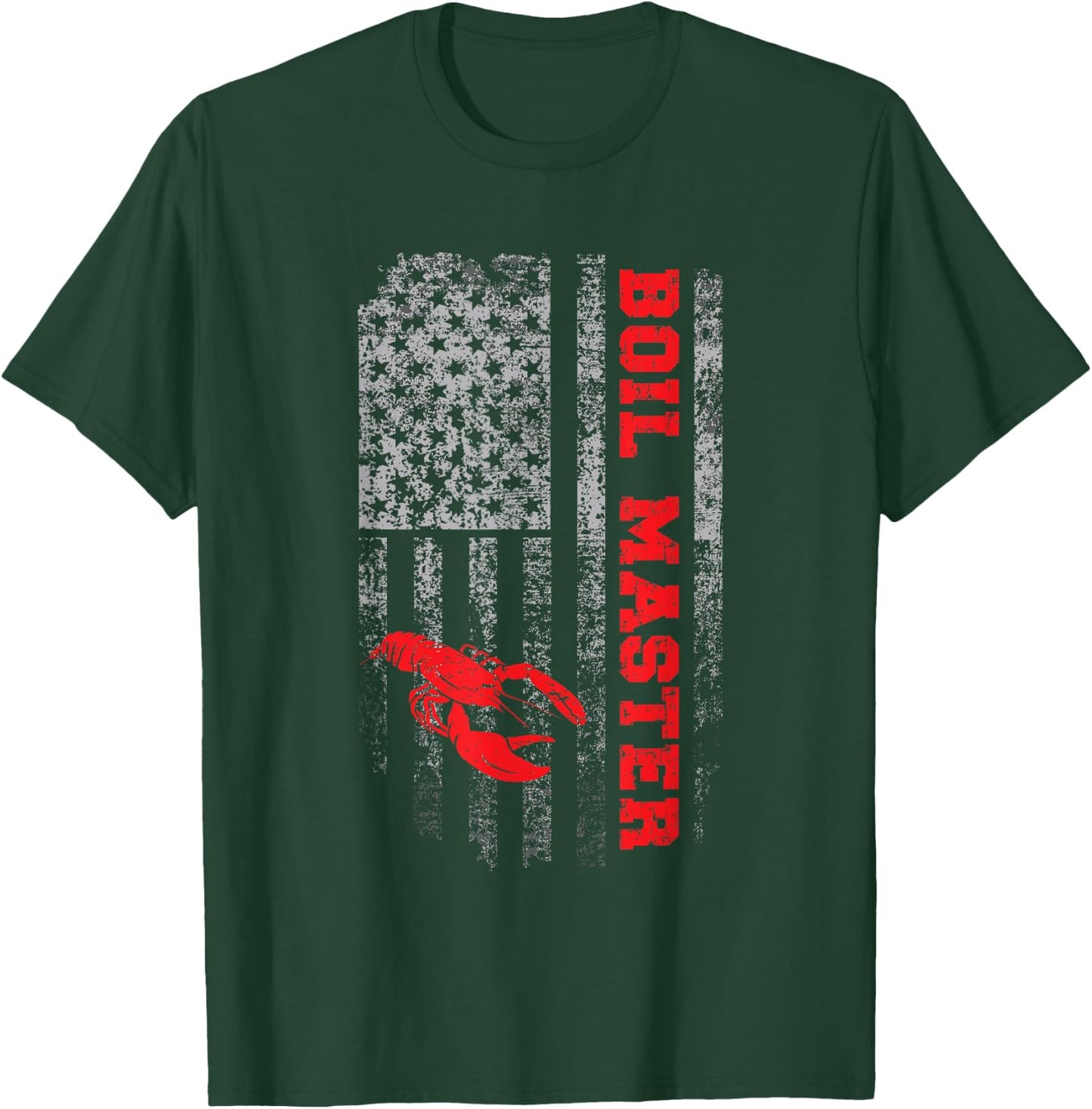 Boil Master Crawfish American Flag Crawdaddy Crayfish T-Shirt - T-Shirt | Forest
