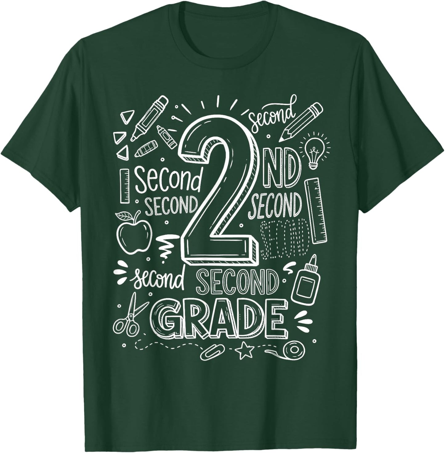 2nd Grade for Boys Back to School First Day Second Grade T-Shirt - T-Shirt | Forest