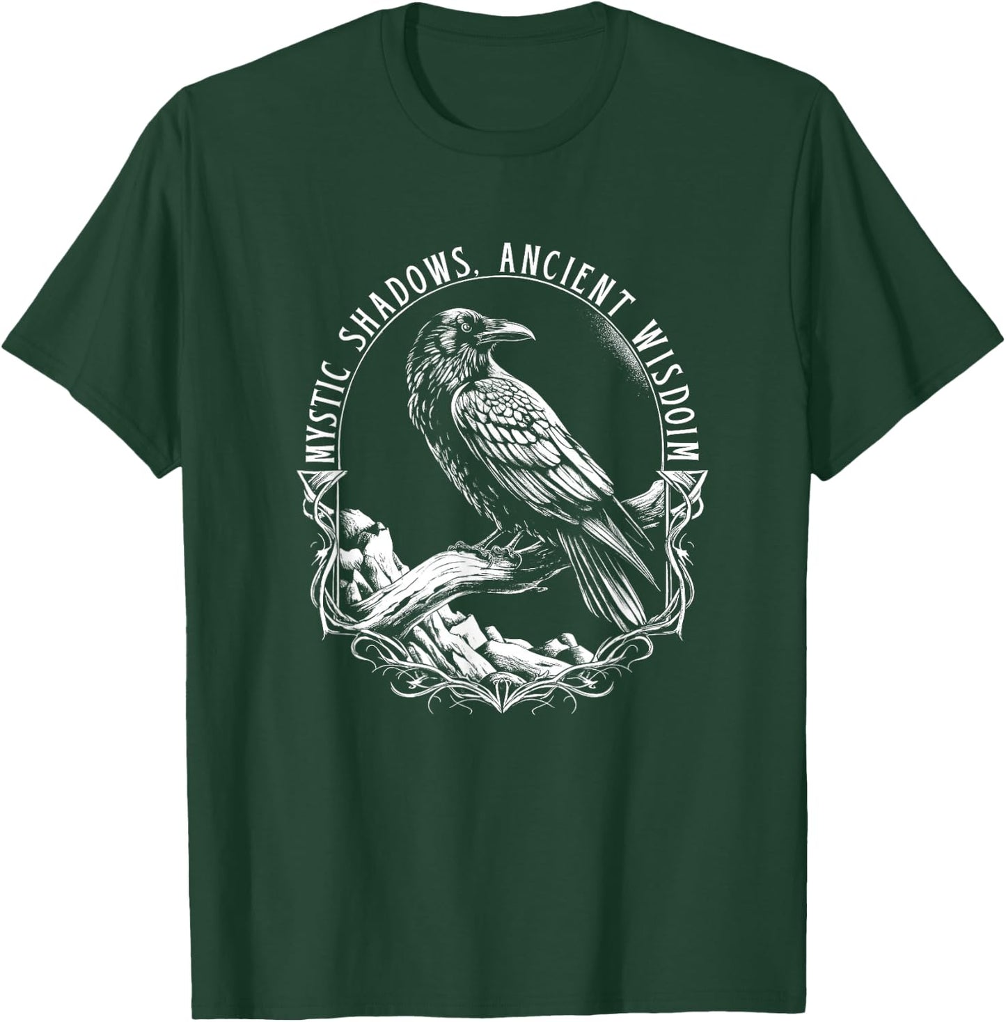 Mystic Shadows Ancient Wisdom - Raven Design T-Shirt - T-Shirt | Forest